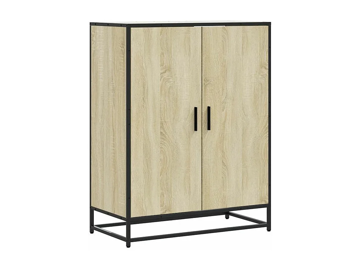 Armoire à chaussures chêne sonoma bois d'ingénierie et métal