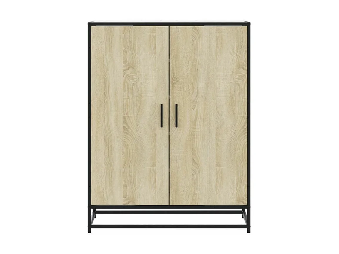 Armoire à chaussures chêne sonoma bois d'ingénierie et métal