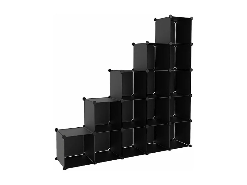 Cubes de rangement 15 pcs Noir PP