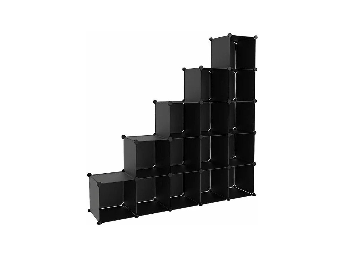 Cubes de rangement 15 pcs Noir PP