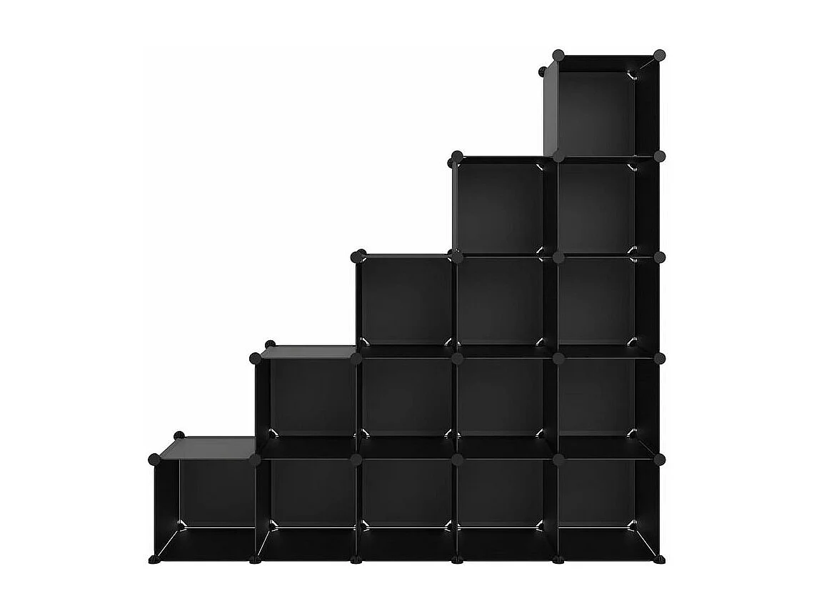 Cubes de rangement 15 pcs Noir PP