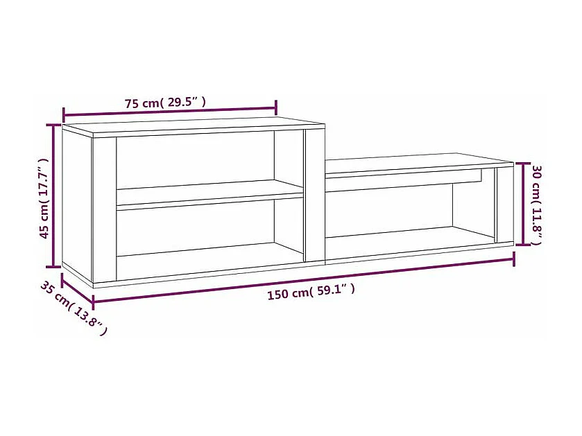 Armoire à chaussure Blanc brillant 150x35x45 Bois ingénierie