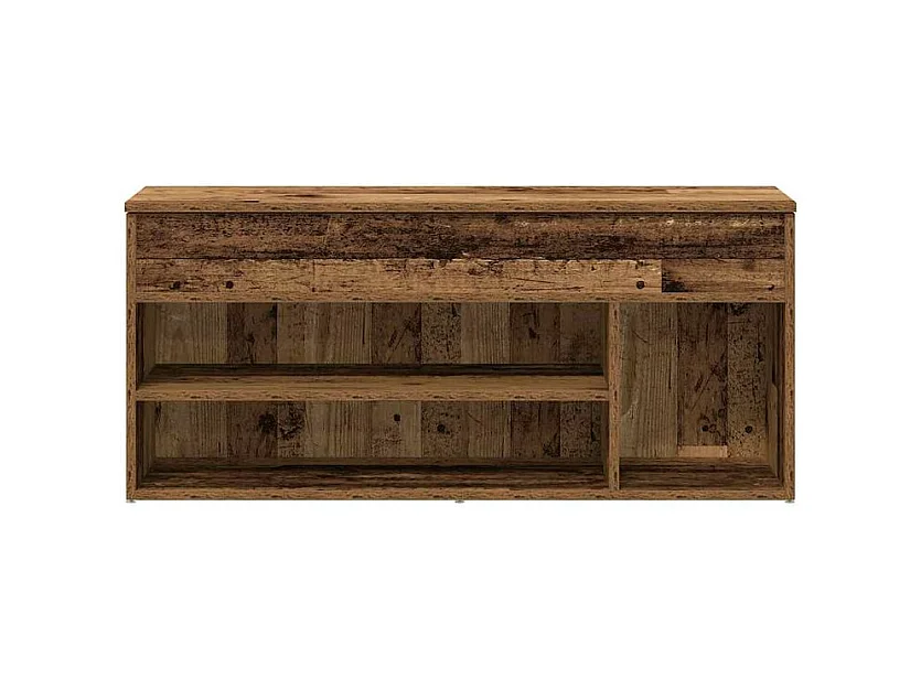 Banc à chaussures vieux bois 102x30,5x45 bois d'ingénierie