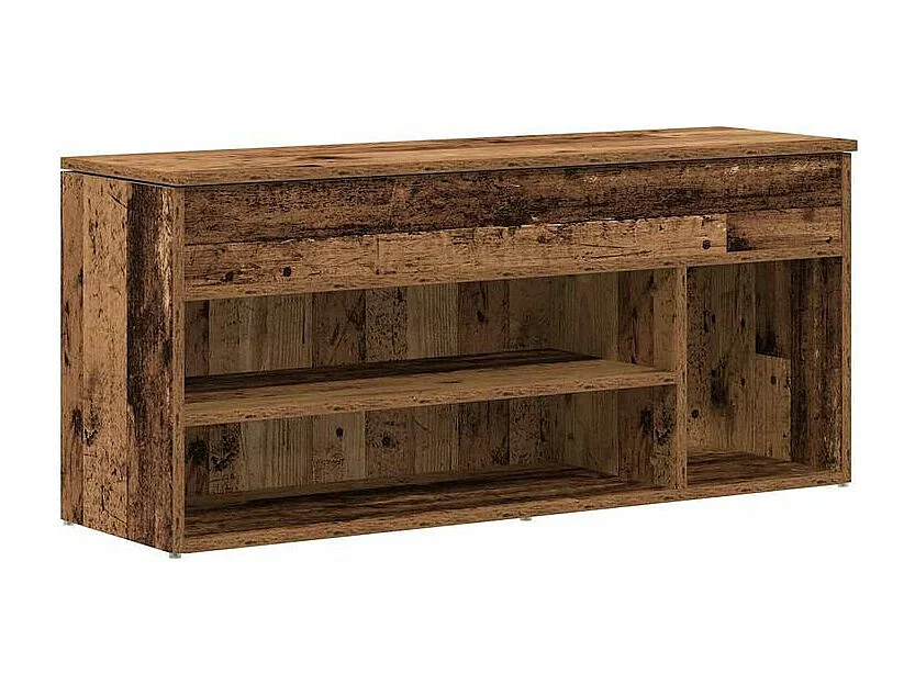 Banc à chaussures vieux bois 102x30,5x45 bois d'ingénierie
