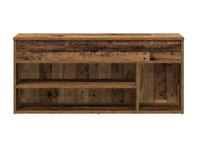 Banc à chaussures vieux bois 102x30,5x45 bois d'ingénierie