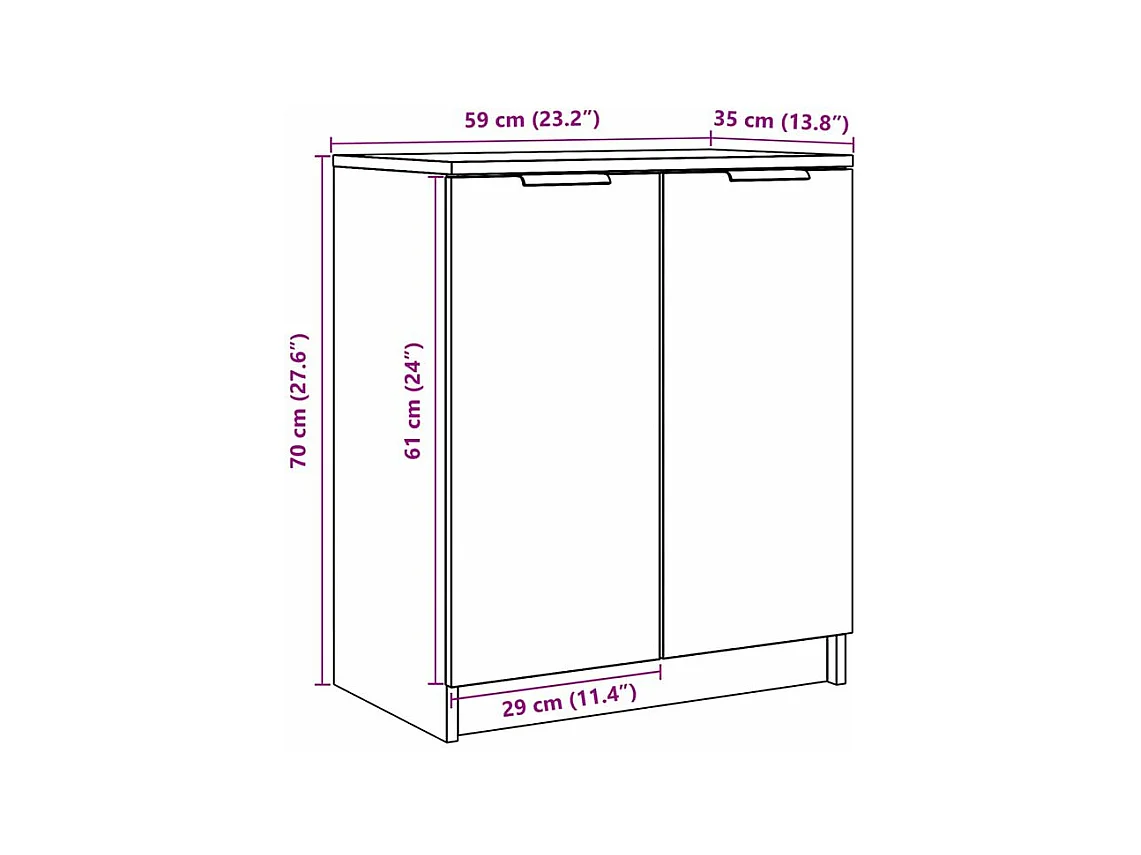 Armoire à chaussures chêne artisanal bois d'ingénierie