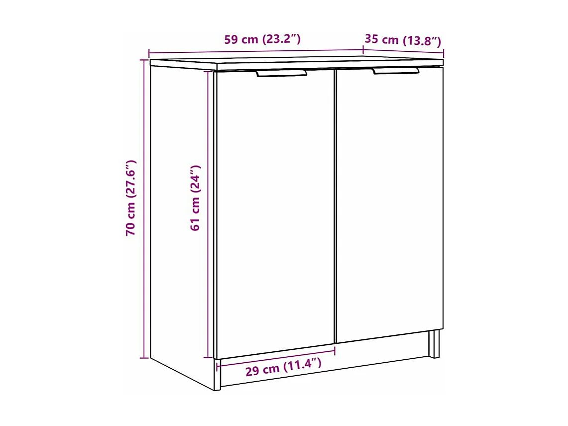 Armoire à chaussures chêne artisanal bois d'ingénierie