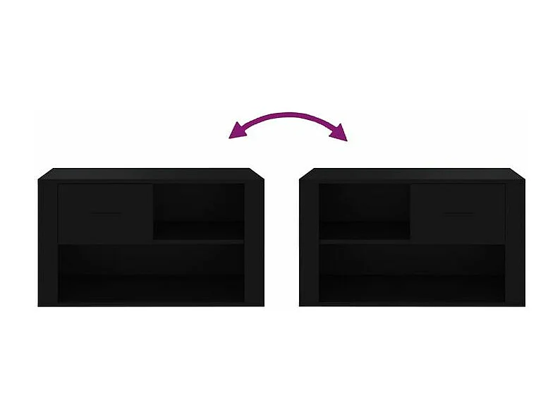 Armoire à chaussures Noir 80x35x45 Bois d'ingénierie