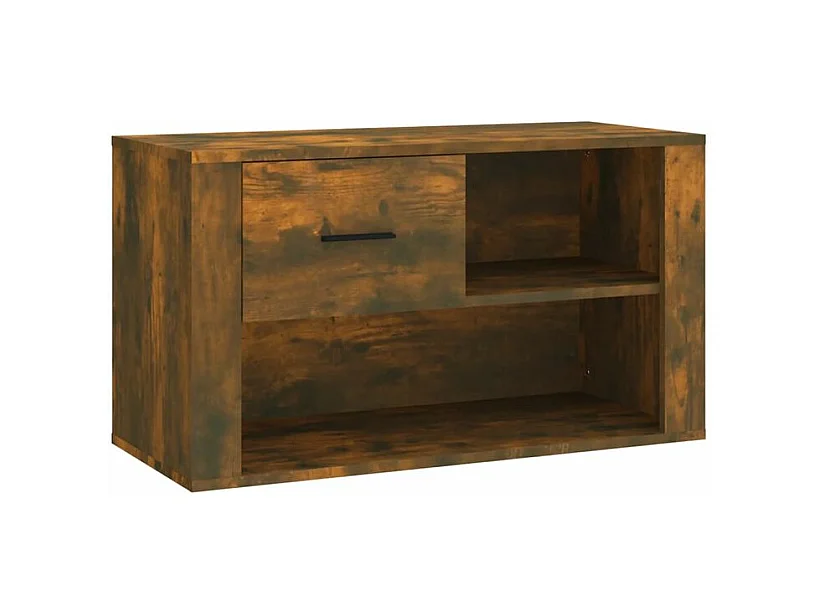 Armoire à chaussures Chêne fumé 80x35x45 Bois d'ingénierie