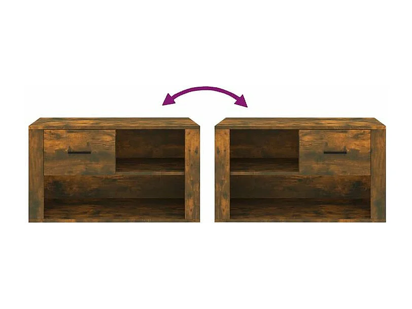 Armoire à chaussures Chêne fumé 80x35x45 Bois d'ingénierie