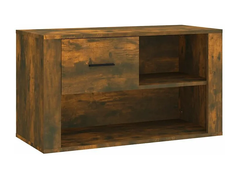 Armoire à chaussures Chêne fumé 80x35x45 Bois d'ingénierie