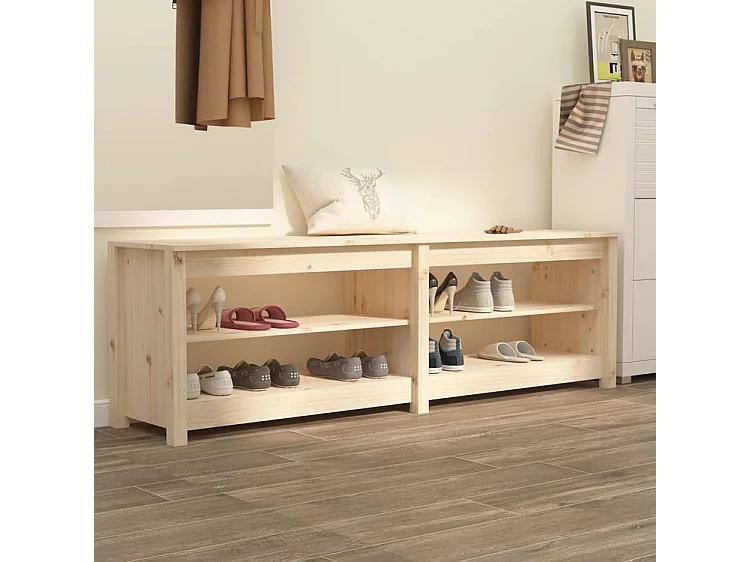 Banc à chaussures 160x36,5x50 Bois de pin massif