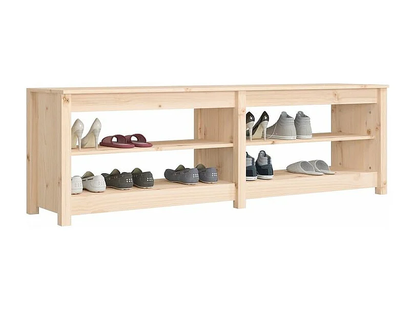 Banc à chaussures 160x36,5x50 Bois de pin massif