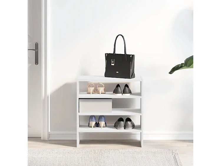 Étagères à chaussures 2 pcs empilable blanc 60x30x30,5