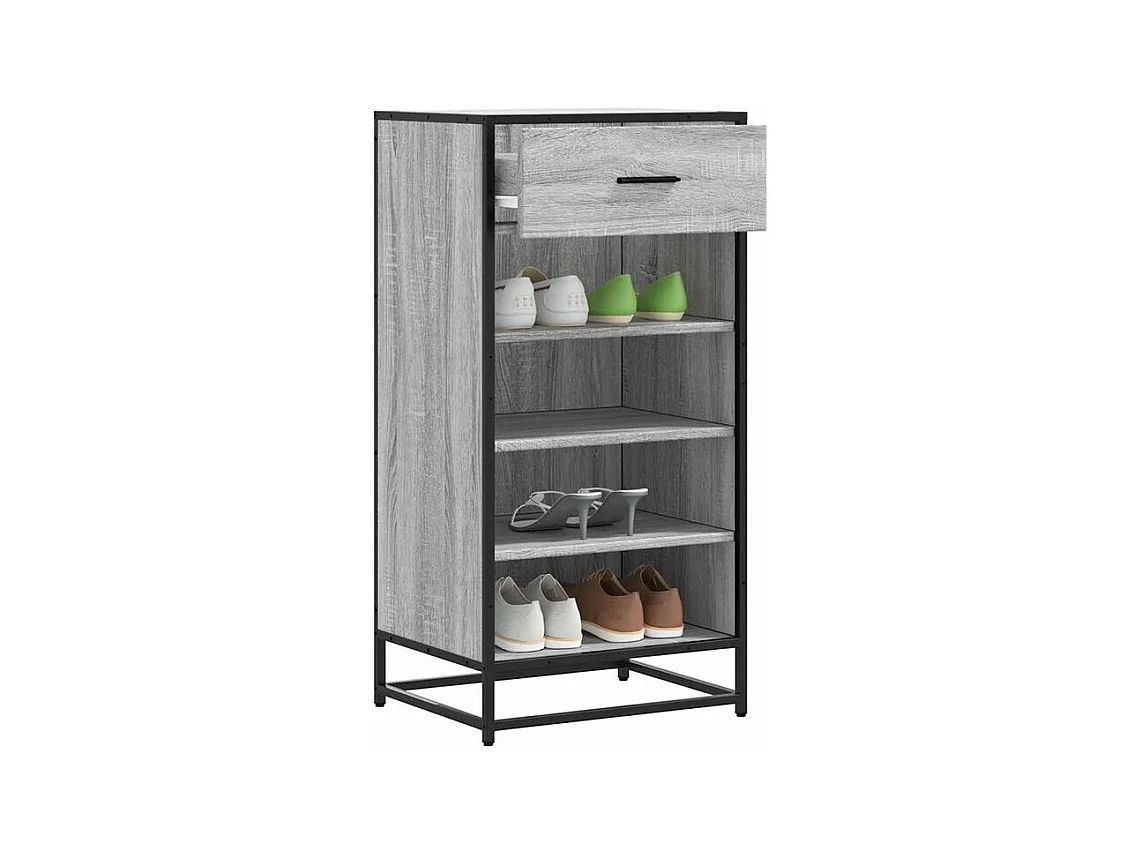 Étagère à chaussures sonoma gris 48x38x97,5 bois ingénierie