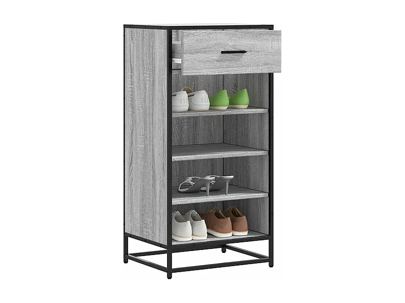 Étagère à chaussures sonoma gris 48x38x97,5 bois ingénierie