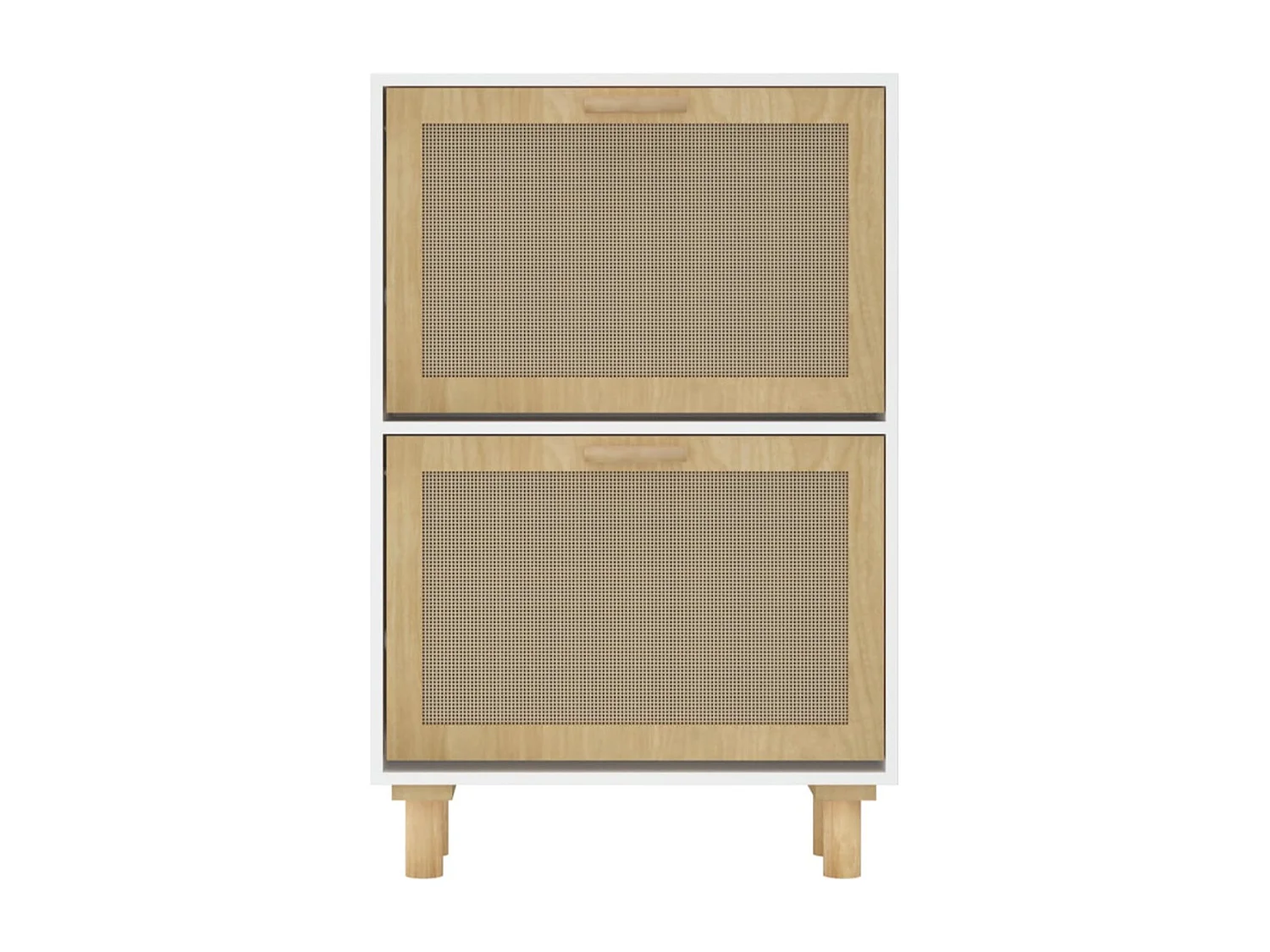 Armoire à chaussures en bois er rotin Viba L 52 x H 80cm - Style tendance-Couleur Noir