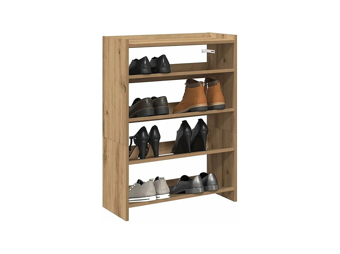Étagère à chaussures chêne artisanal bois d'ingénierie