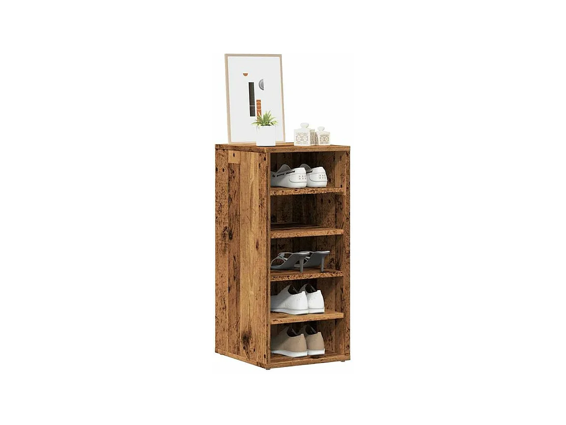 Armoires à chaussures 2 pcs vieux bois bois d'ingénierie