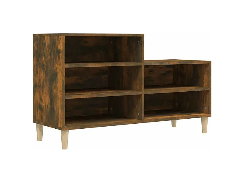 Armoire à chaussures Chêne fumé 102x36x60 Bois d'ingénierie