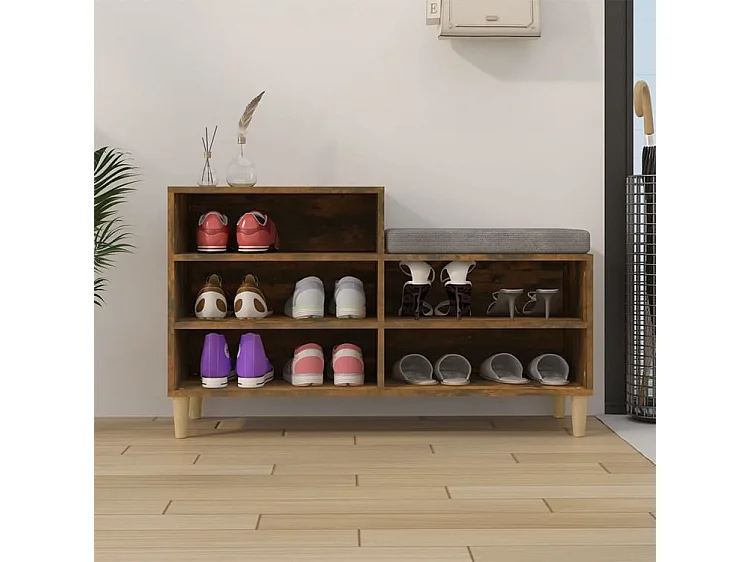 Armoire à chaussures Chêne fumé 102x36x60 Bois d'ingénierie