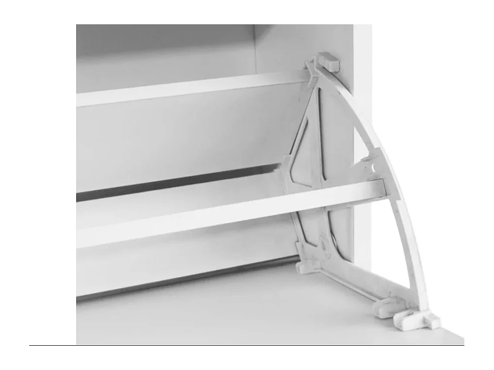 Meuble à chaussures 1 porte rabattable Venta - Version classique-Couleur Noyer