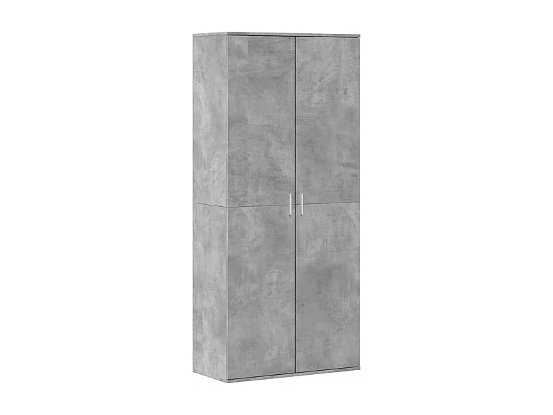 Armoire à chaussures Gris béton 80x39x178 Bois d'ingénierie