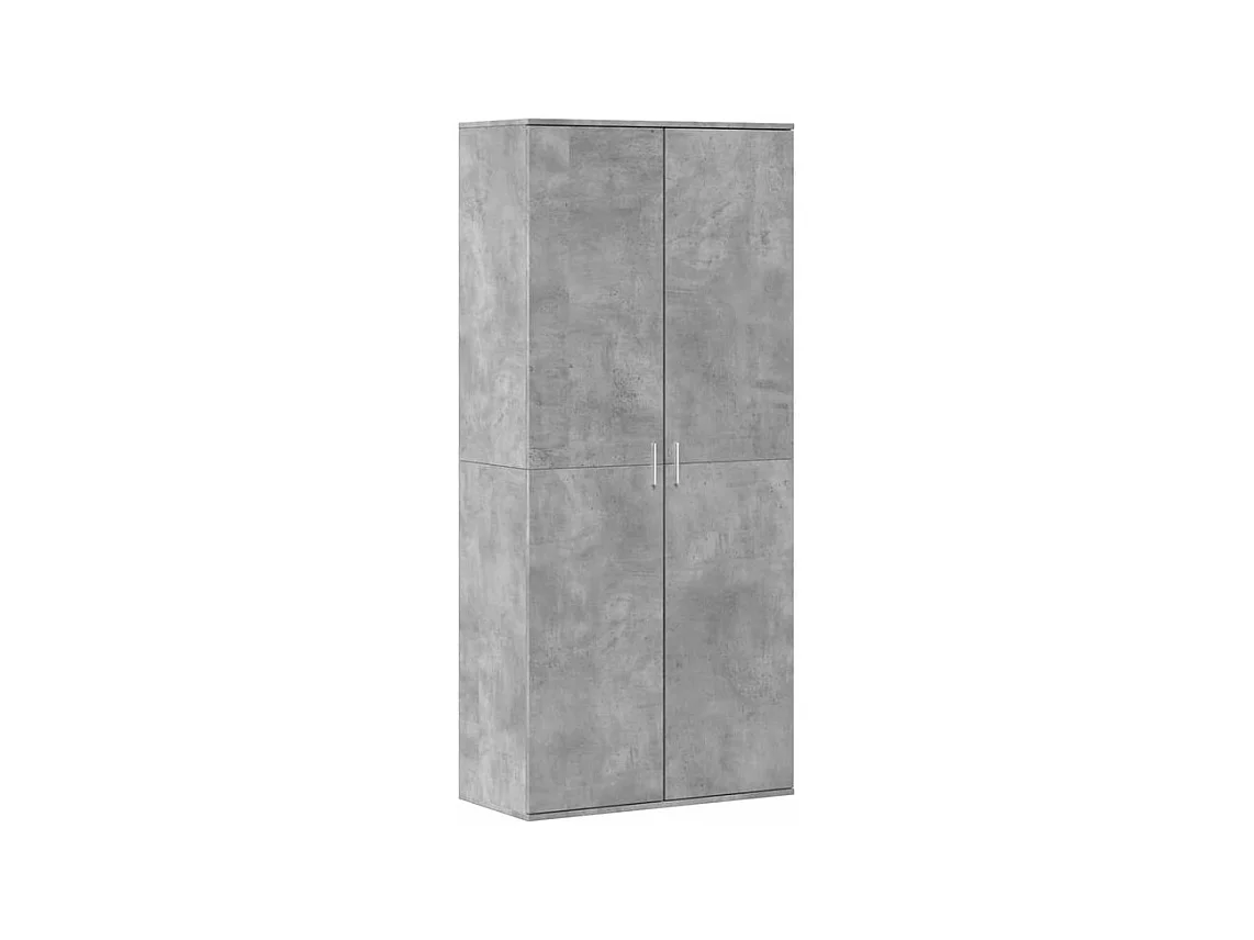 Armoire à chaussures Gris béton 80x39x178 Bois d'ingénierie