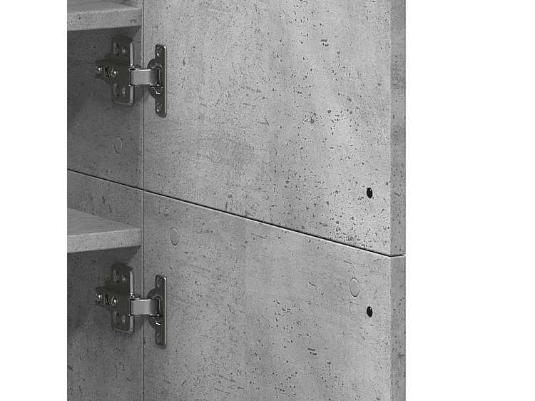 Armoire à chaussures Gris béton 80x39x178 Bois d'ingénierie