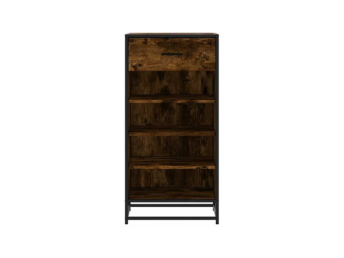 Étagère à chaussures chêne fumé 48x38x97,5 bois d'ingénierie