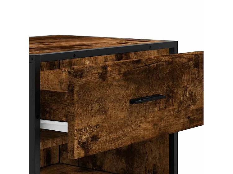 Étagère à chaussures chêne fumé 48x38x97,5 bois d'ingénierie