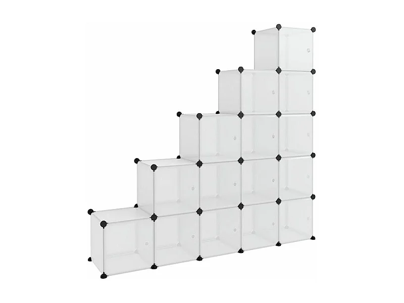 Cubes de rangement 15 pcs avec portes Transparent PP