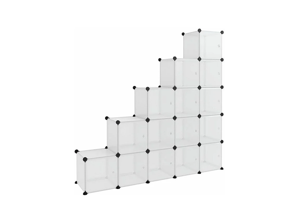 Cubes de rangement 15 pcs avec portes Transparent PP