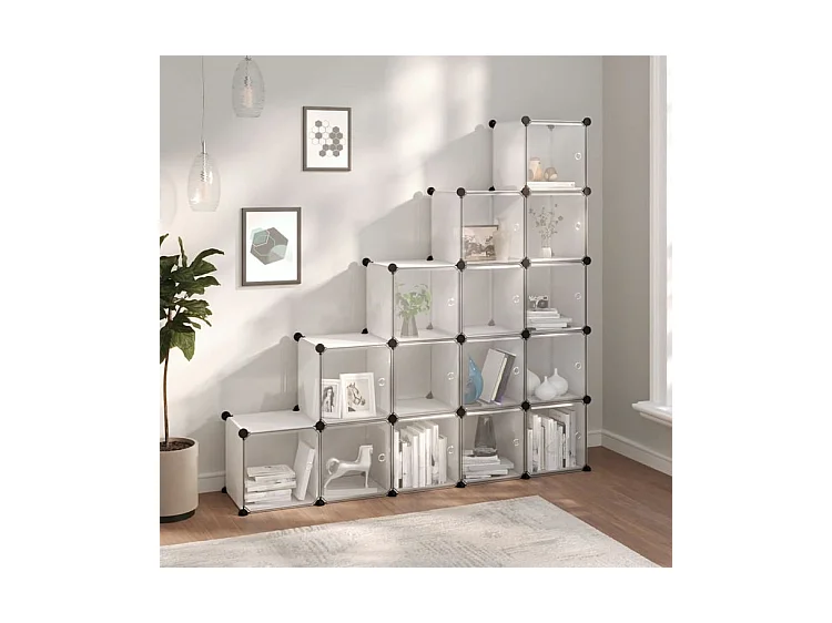 Cubes de rangement 15 pcs avec portes Transparent PP