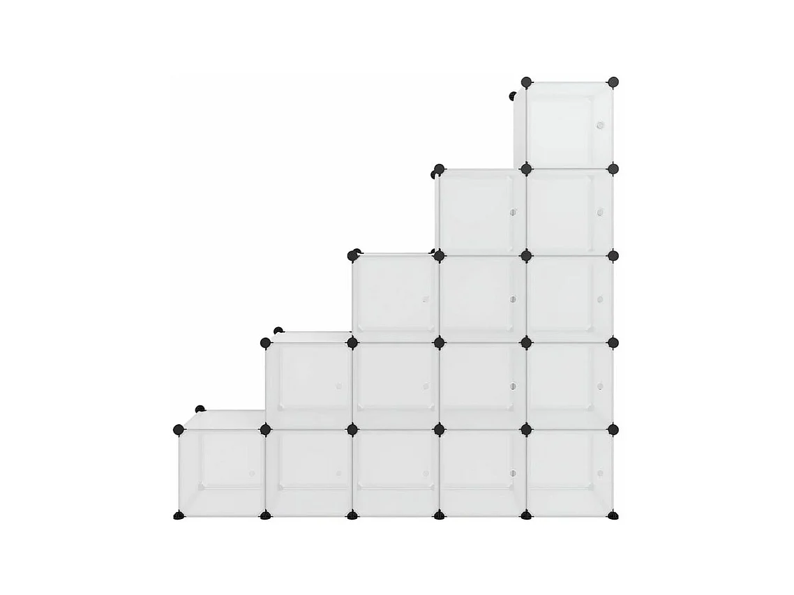 Cubes de rangement 15 pcs avec portes Transparent PP