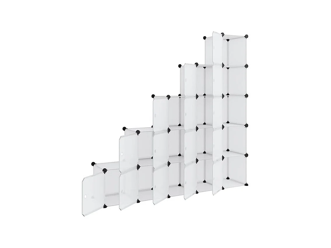 Cubes de rangement 15 pcs avec portes Transparent PP