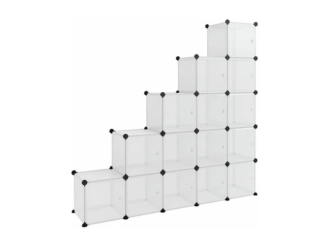 Cubes de rangement 15 pcs avec portes Transparent PP