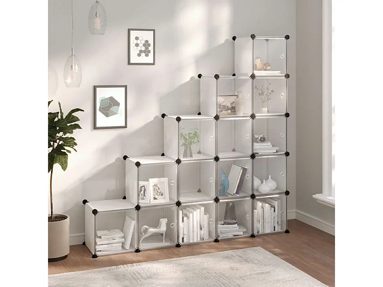 Cubes de rangement 15 pcs avec portes Transparent PP