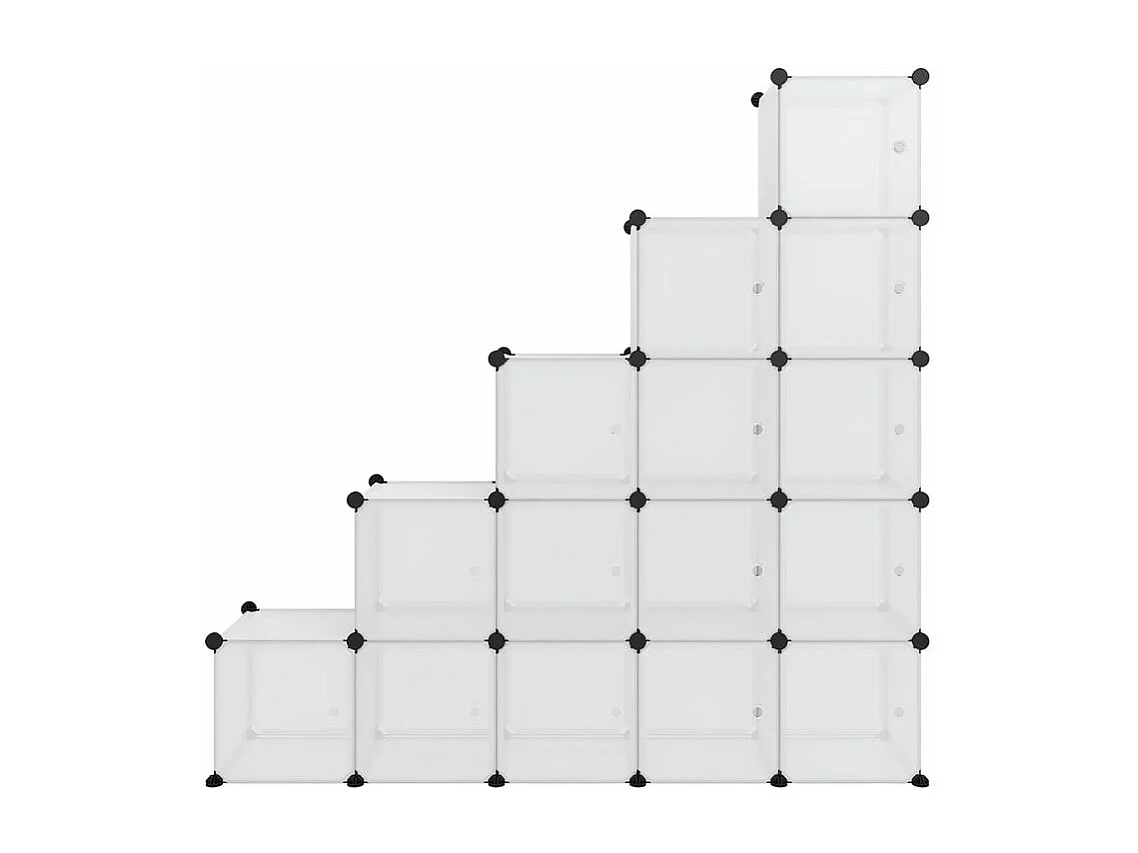 Cubes de rangement 15 pcs avec portes Transparent PP