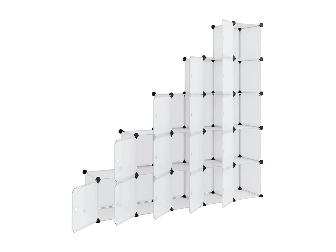 Cubes de rangement 15 pcs avec portes Transparent PP