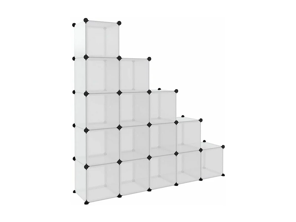 Cubes de rangement 15 pcs avec portes Transparent PP