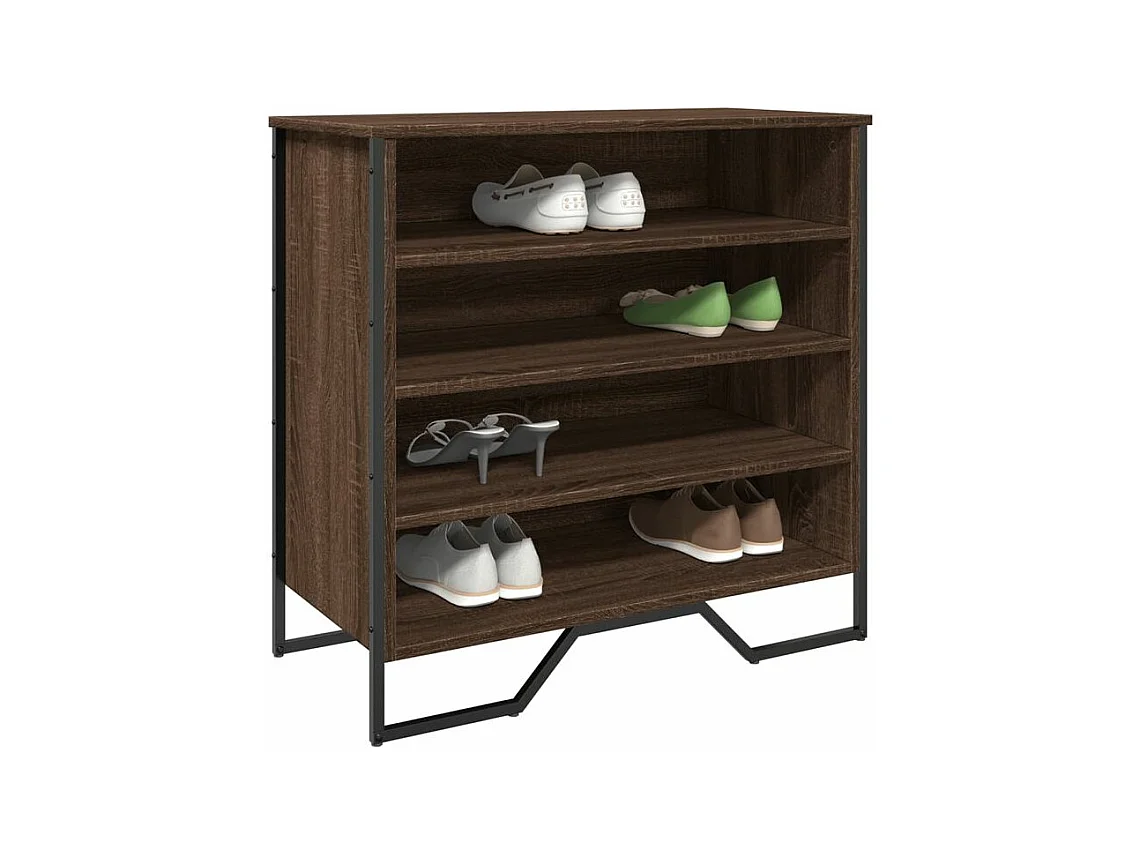 Armoire à chaussures chêne marron 80x38x78 bois d'ingénierie