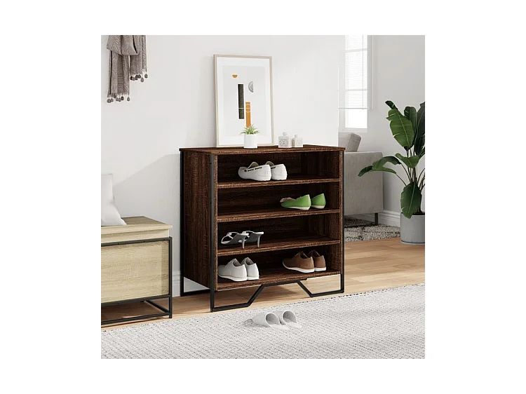 Armoire à chaussures chêne marron 80x38x78 bois d'ingénierie