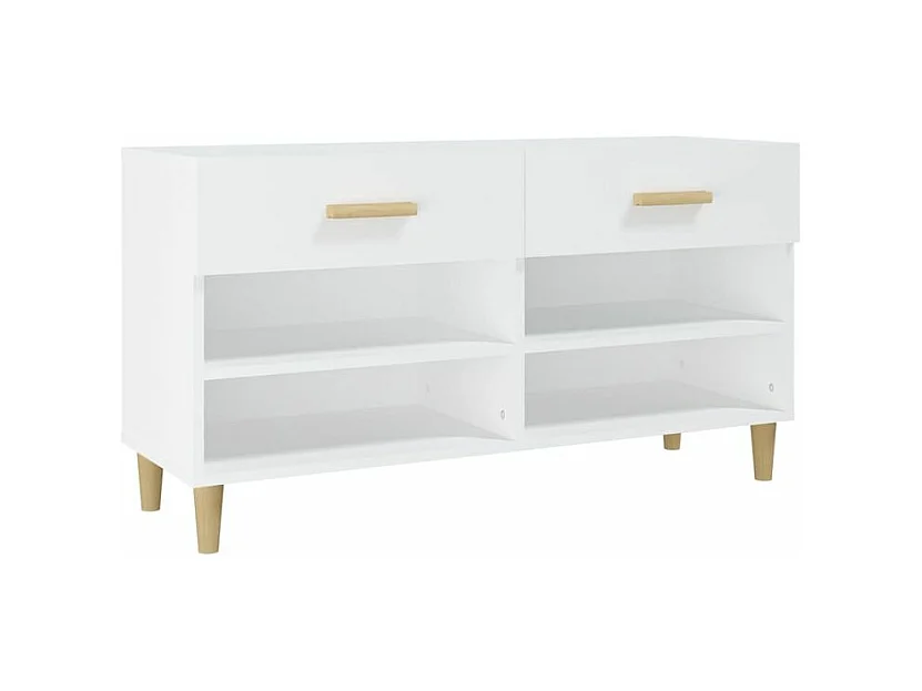 Armoire à chaussures Blanc 102x35x55 Bois d'ingénierie