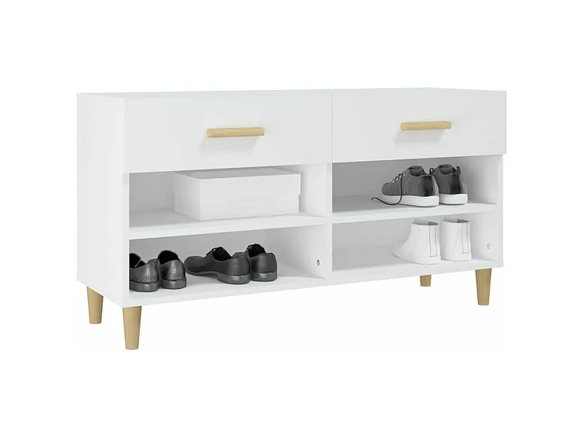 Armoire à chaussures Blanc 102x35x55 Bois d'ingénierie