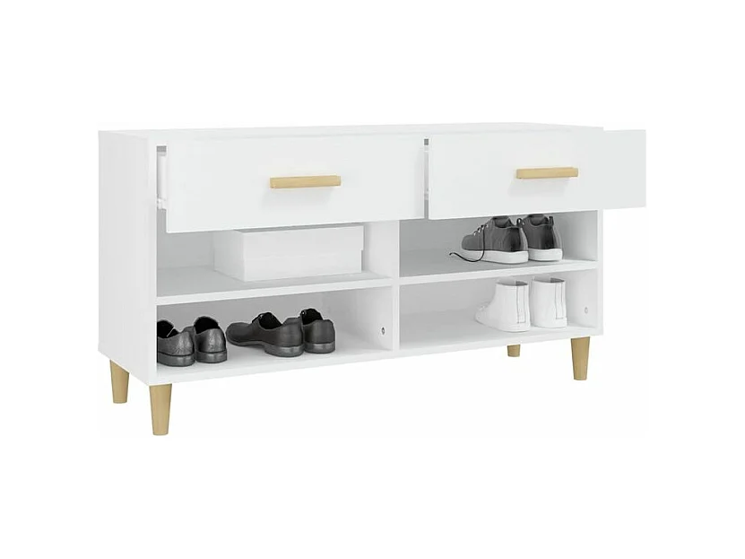 Armoire à chaussures Blanc 102x35x55 Bois d'ingénierie