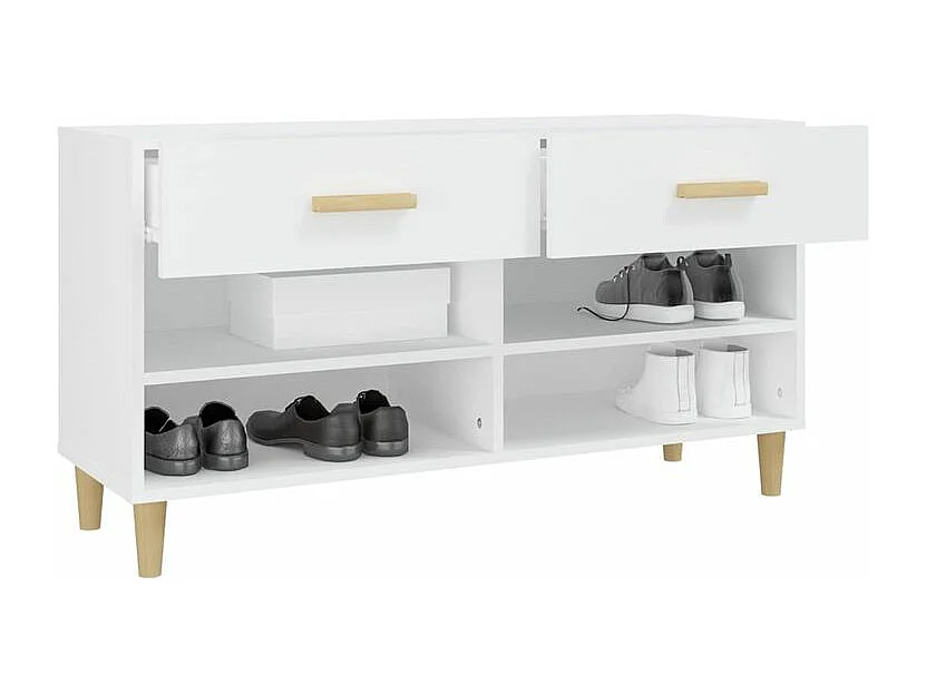 Armoire à chaussures Blanc 102x35x55 Bois d'ingénierie