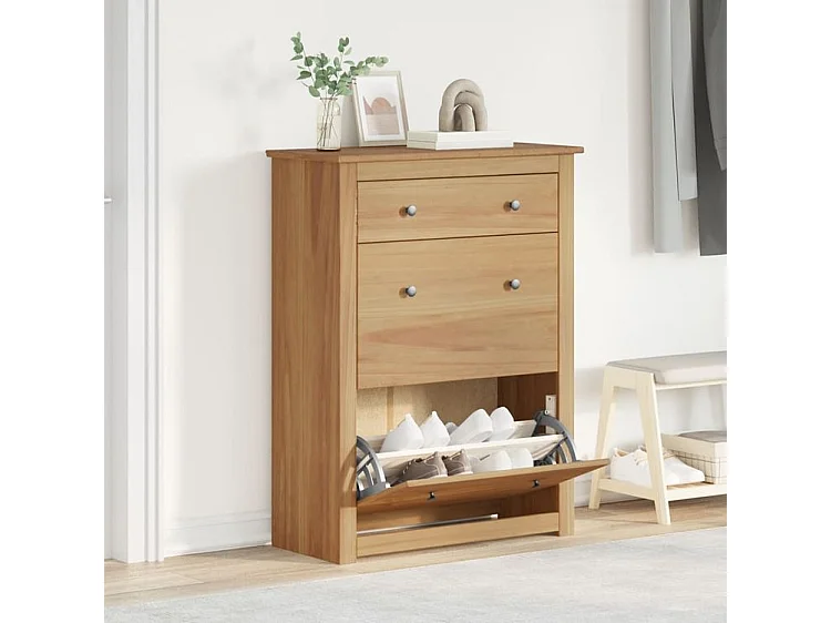 Armoire à chaussures Panama 80x35x105 bois de pin massif