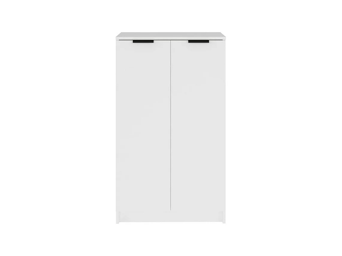 Armoire à chaussures multifonction avec petite penderie L59xP35xH100 - Simplicité et Solidité-Couleur Blanc