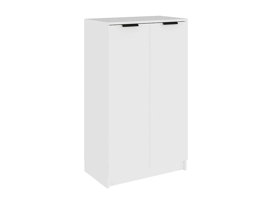 Armoire à chaussures multifonction avec petite penderie L59xP35xH100 - Simplicité et Solidité-Couleur Blanc